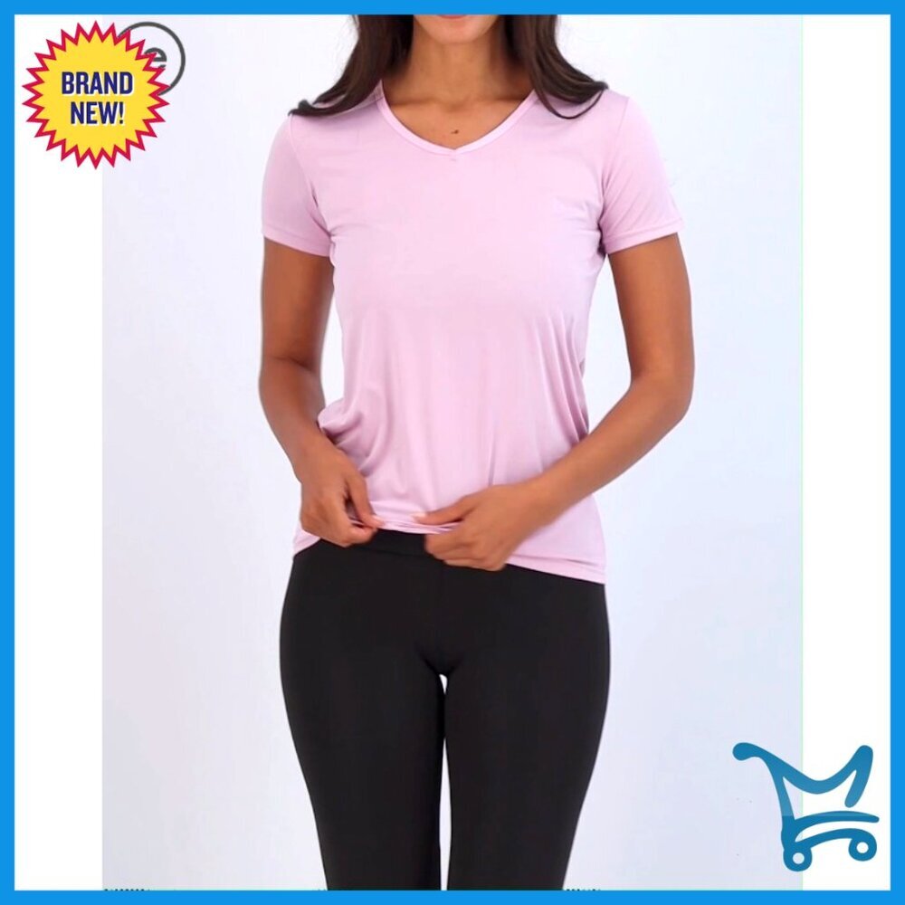 Women's Dry-Fit V-Neck Workout T-Shirts 5-Pack, Moisture-Wicking Activewear - Picture 7 of 7